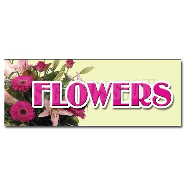 Signmission FLOWERS DECAL sticker floral flower shop florist plants roses ferns bulbs, D-12 Flowers D-12 Flowers - main